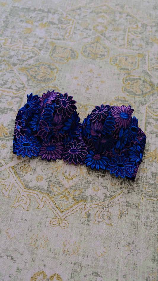 Vintage French Floral balconette (80B/36B)