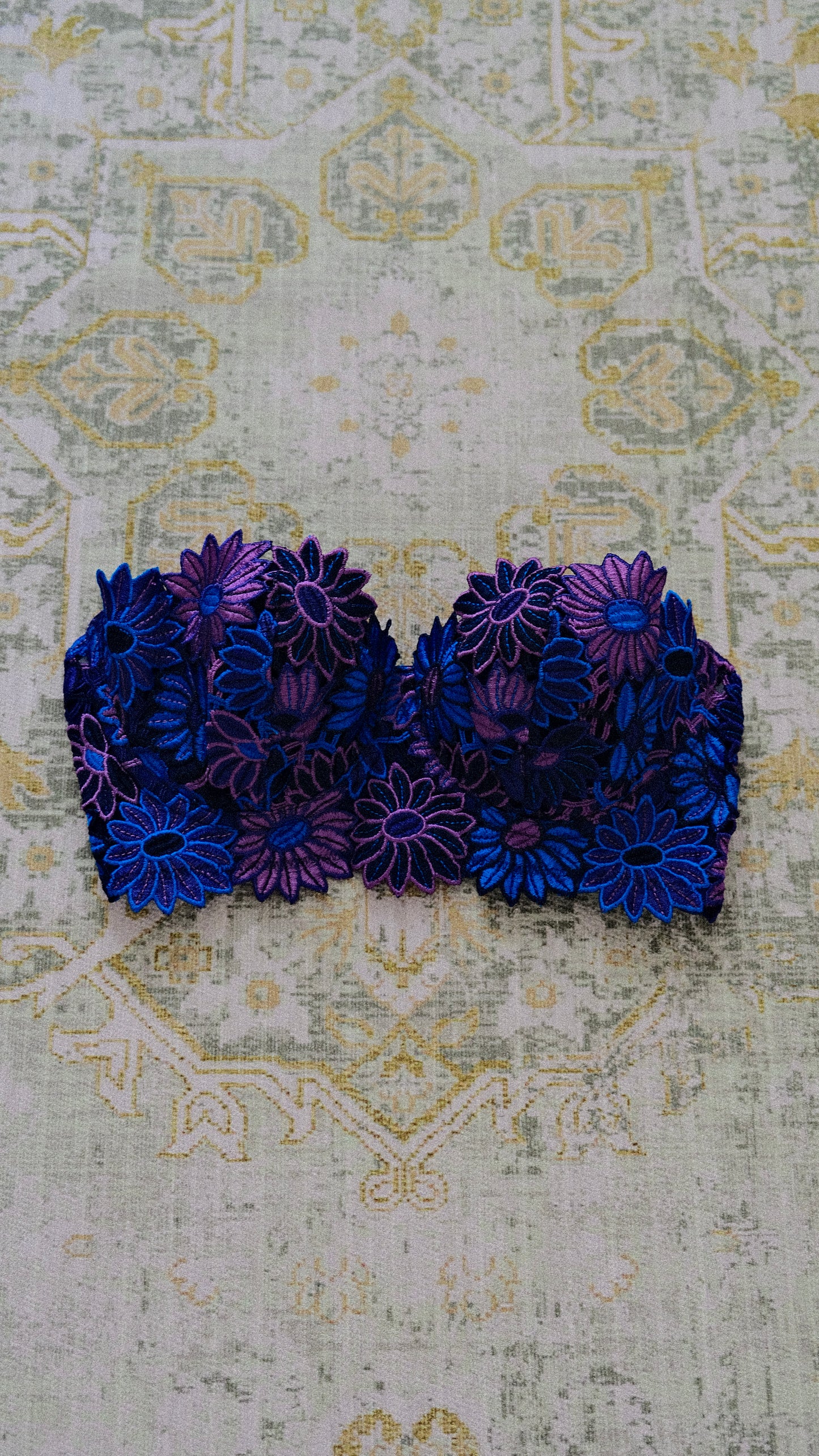 Vintage French Floral balconette (80B/36B)