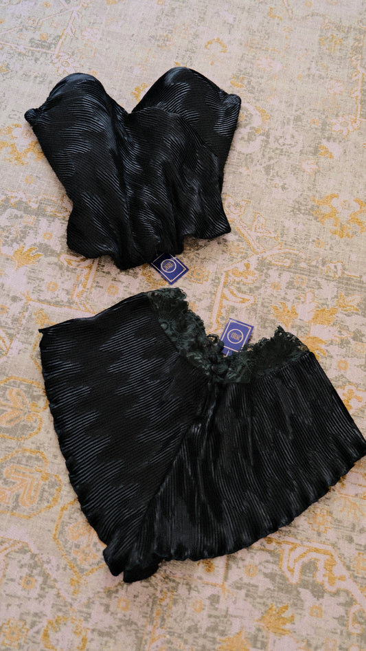 La Perla pleated kaki green set (L)