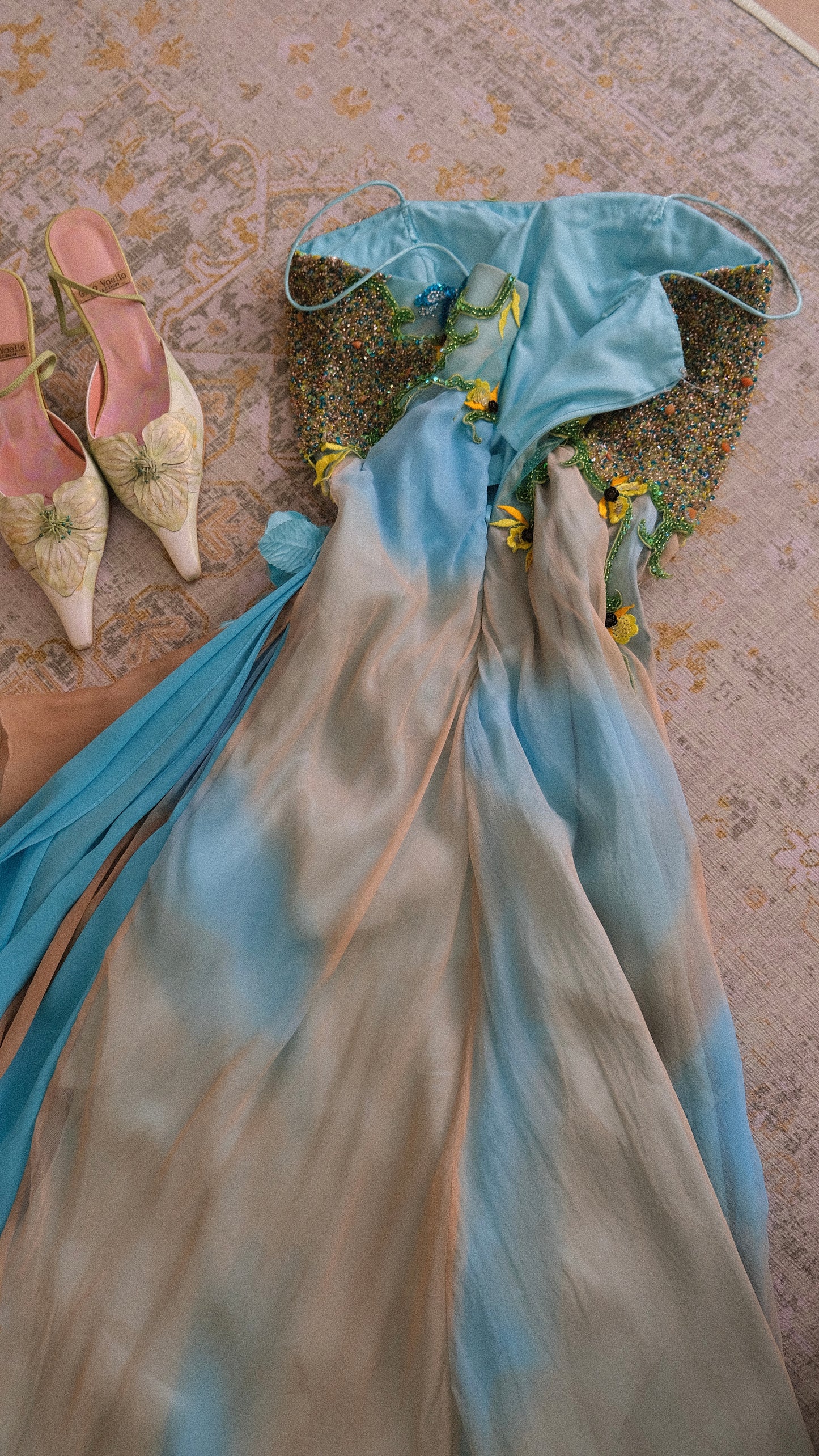 Vintage floral fae dress (S/M, M)