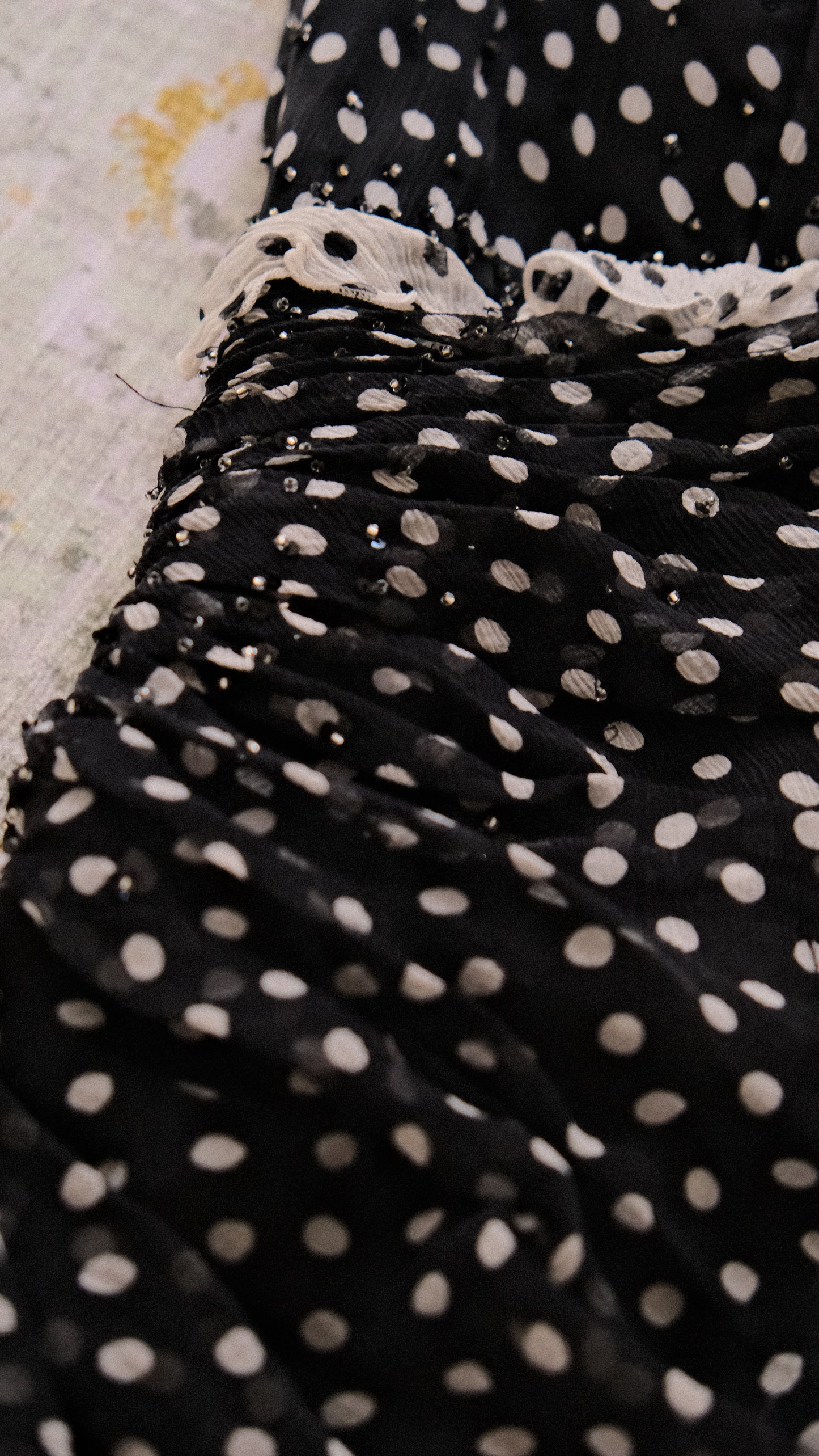 Cascading Polkadot dress (S)
