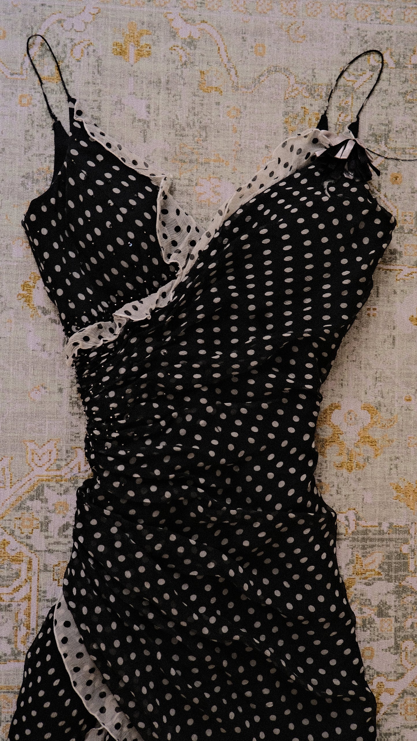 Cascading Polkadot dress (S)