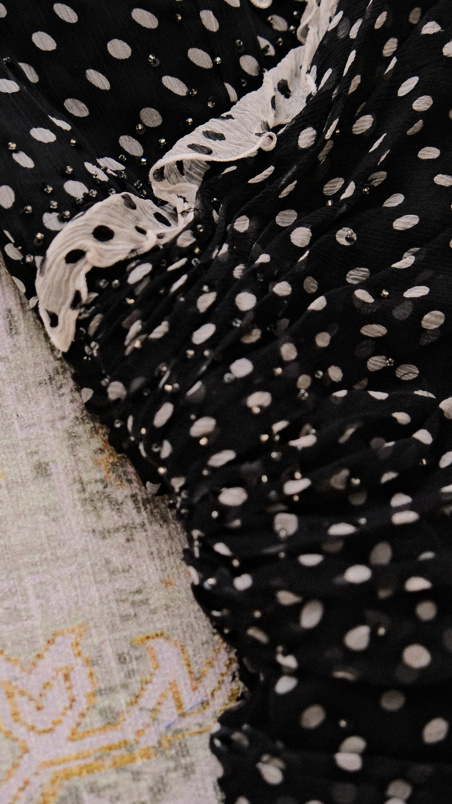 Cascading Polkadot dress (S)