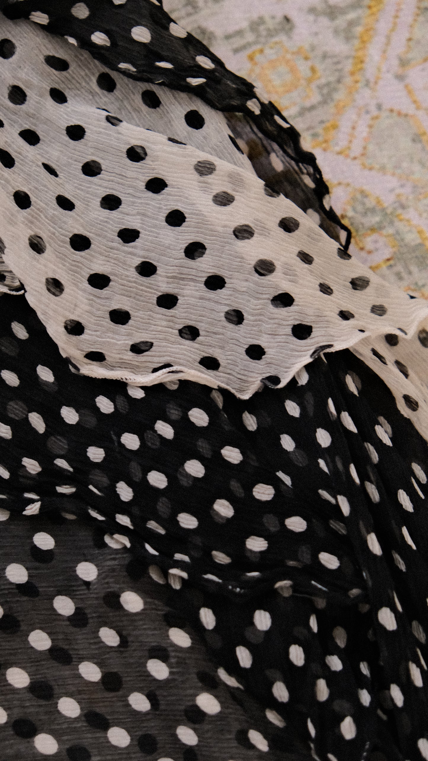 Cascading Polkadot dress (S)