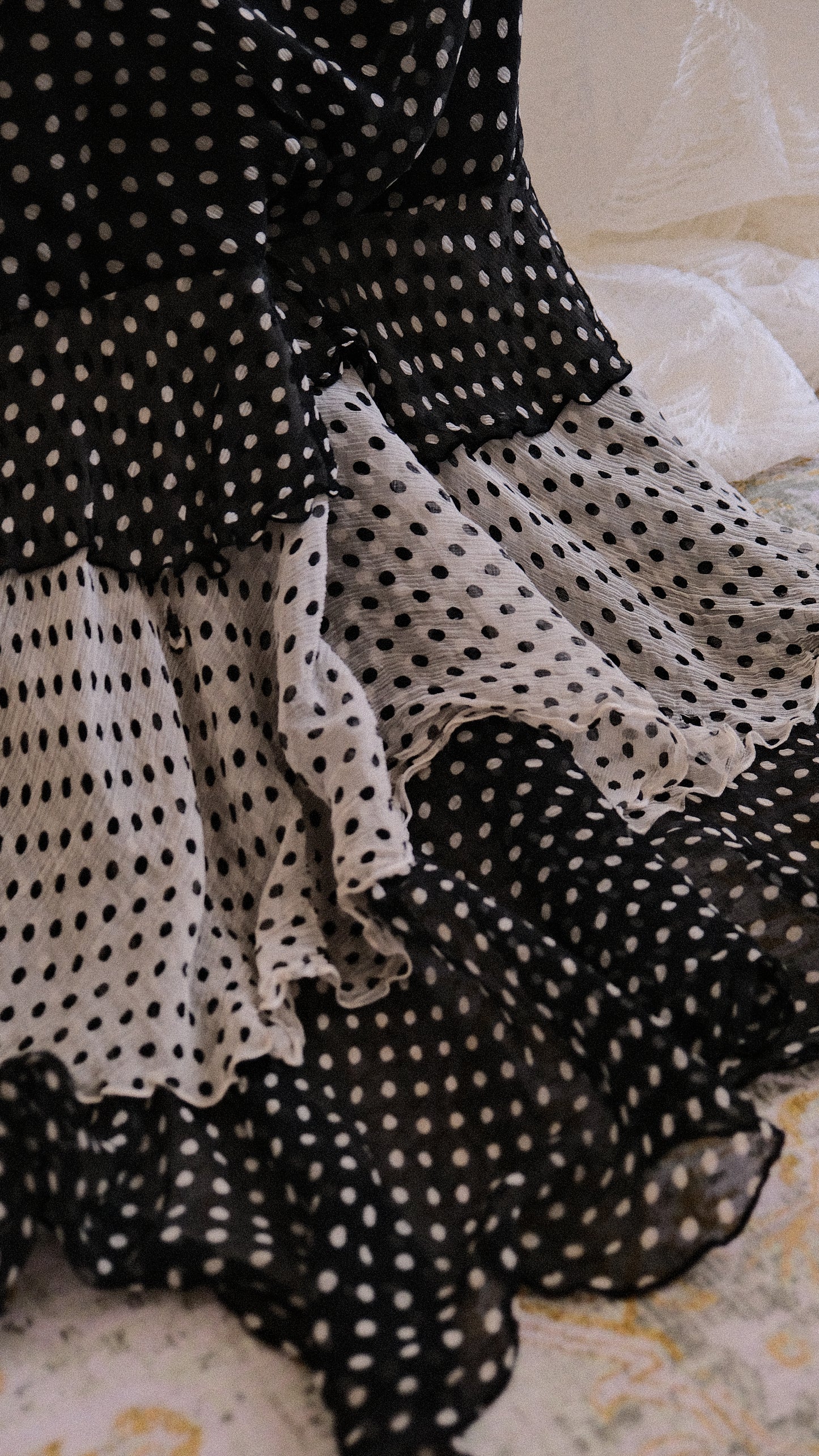 Cascading Polkadot dress (S)