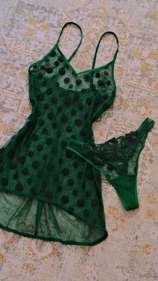 Malizia Sheer Polka dot babydoll (M)