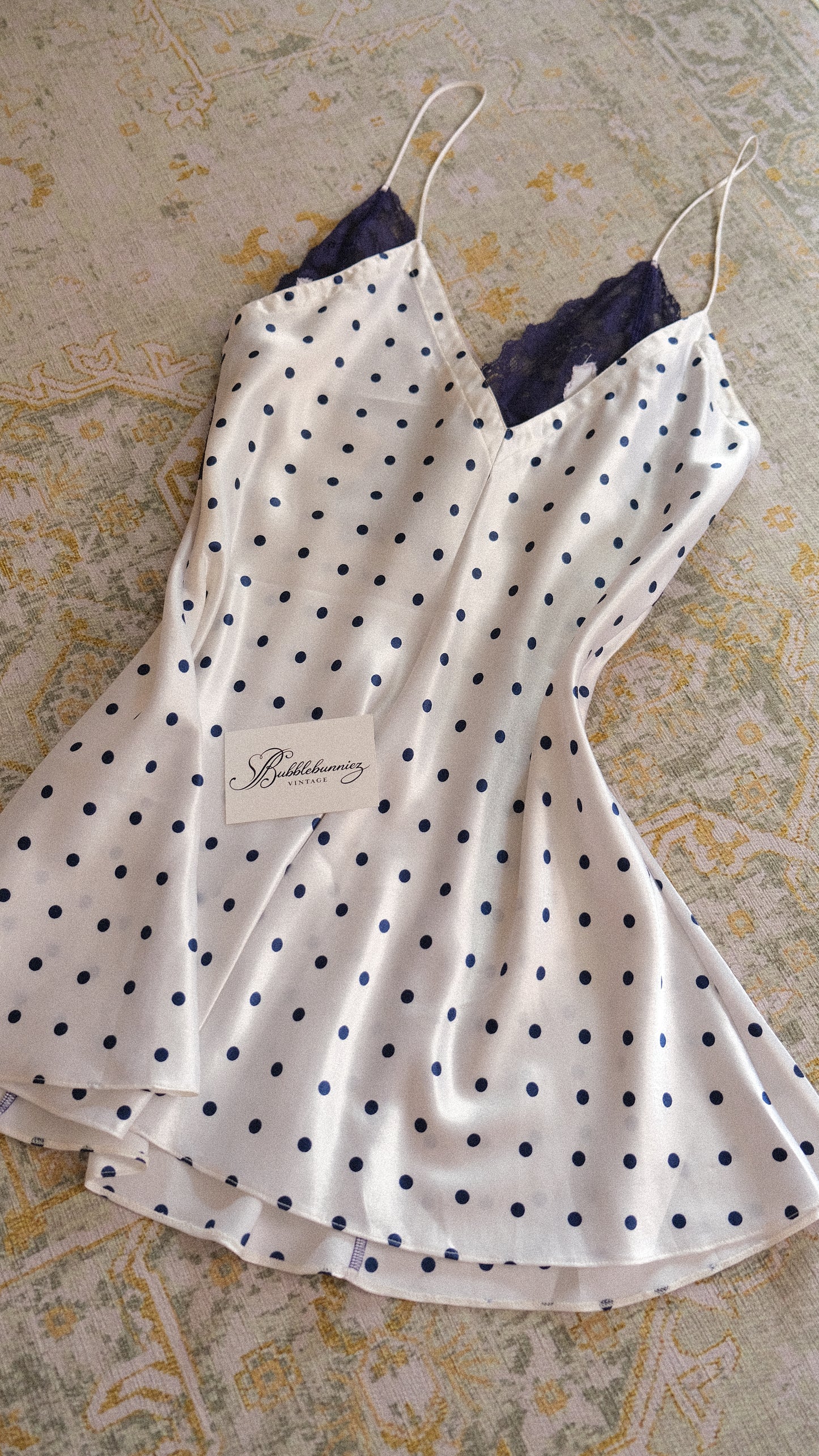 La Perla navy blue polkadot babydoll (M)