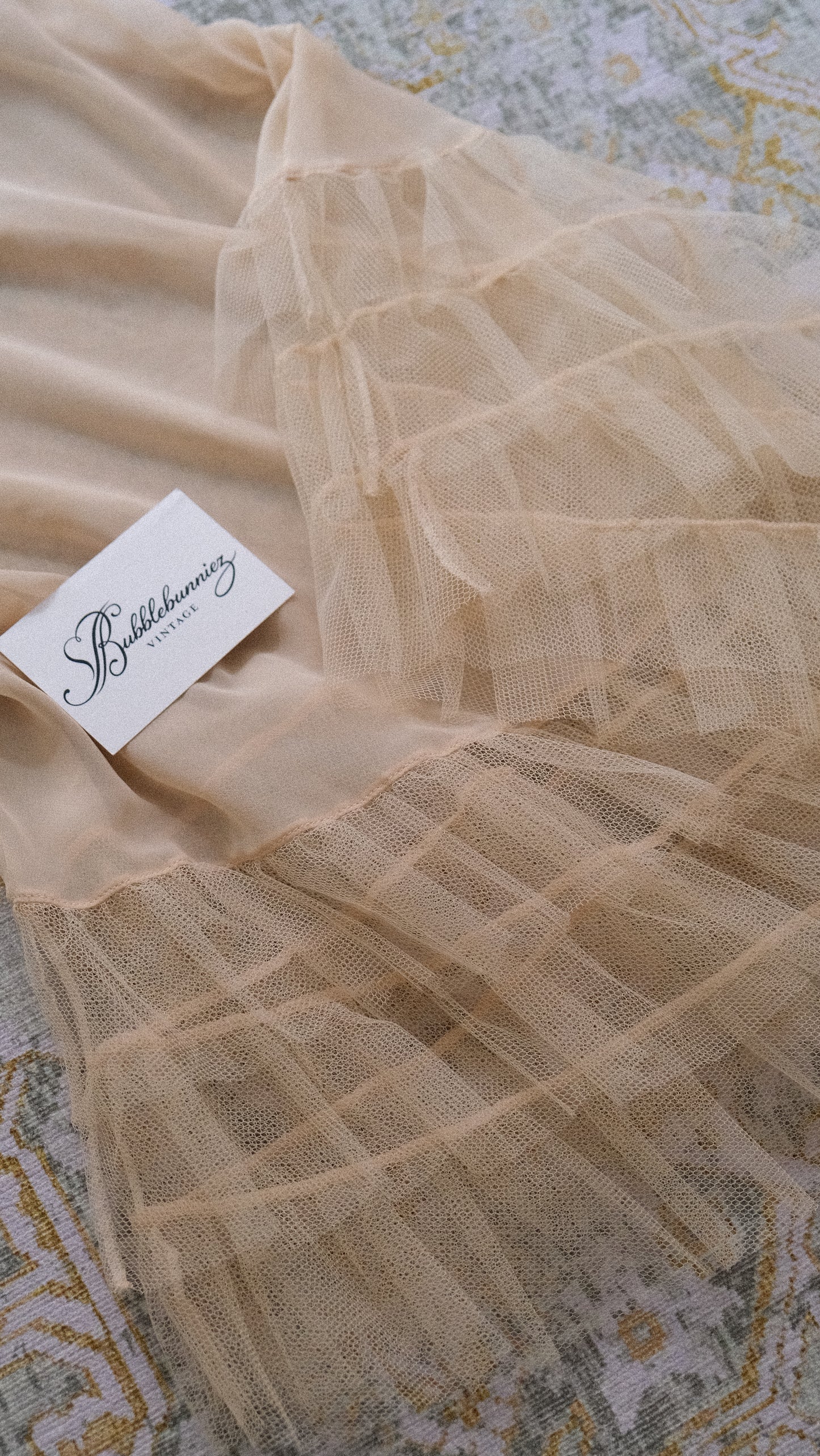 Vintage Italian sheer nude ballerina babydoll (M)