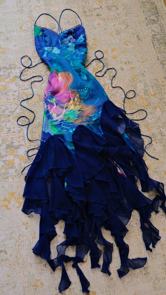 Marine Blossom dress (S-M)