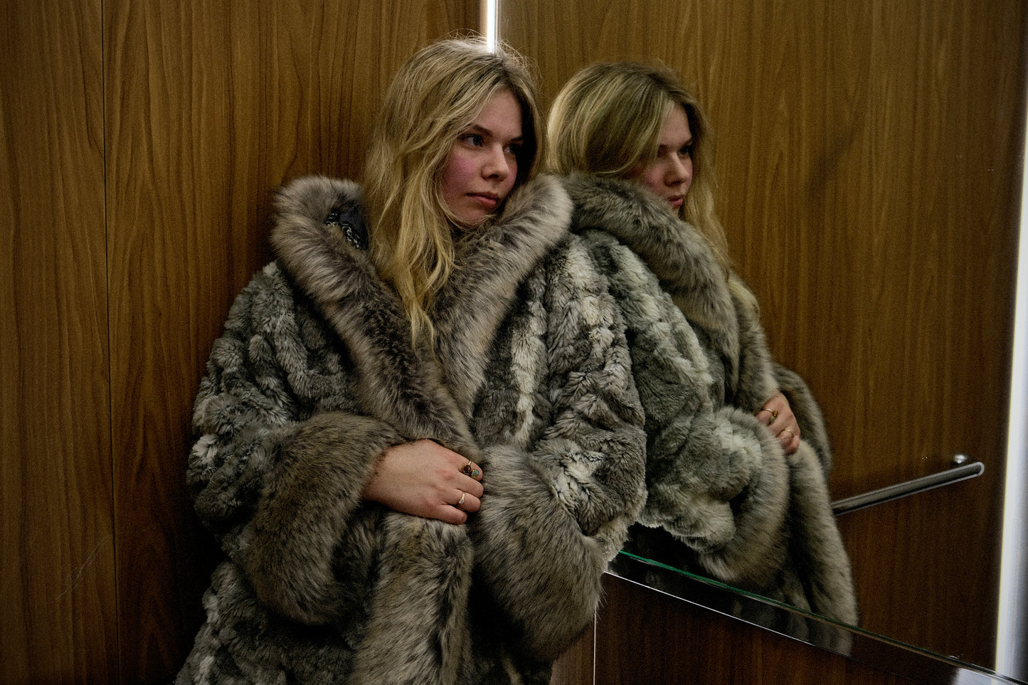 Faux Fur Autumn jacket (S-M)