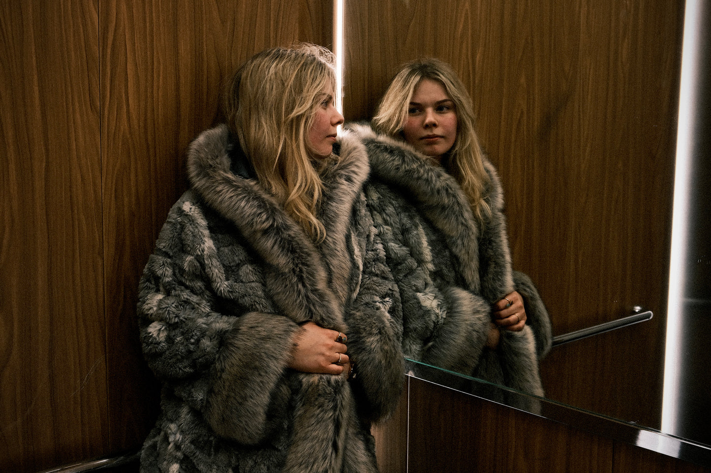 Faux Fur Autumn jacket (S-M)