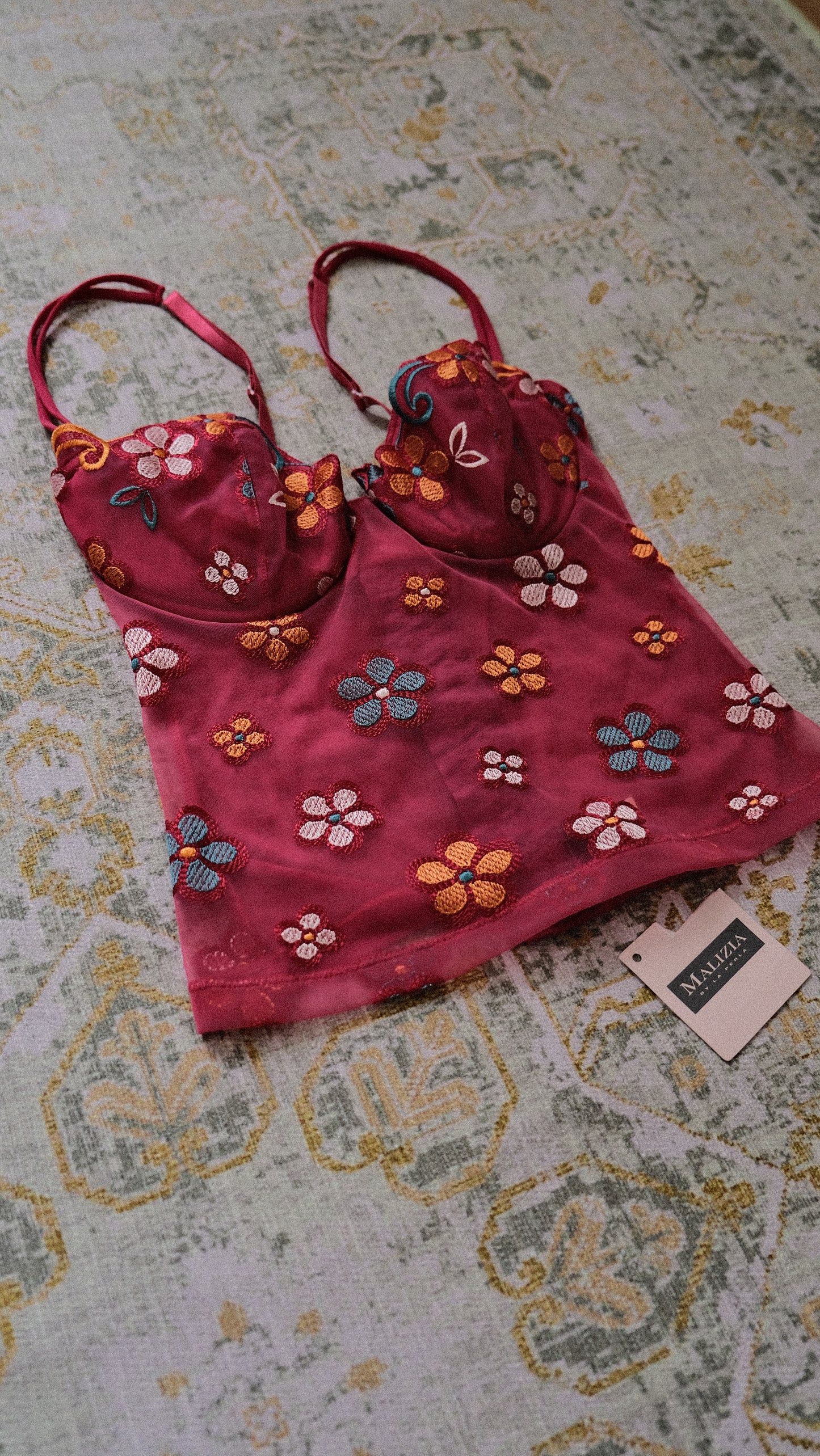 Malizia by La Perla sheer Floral corset (36C/80C)
