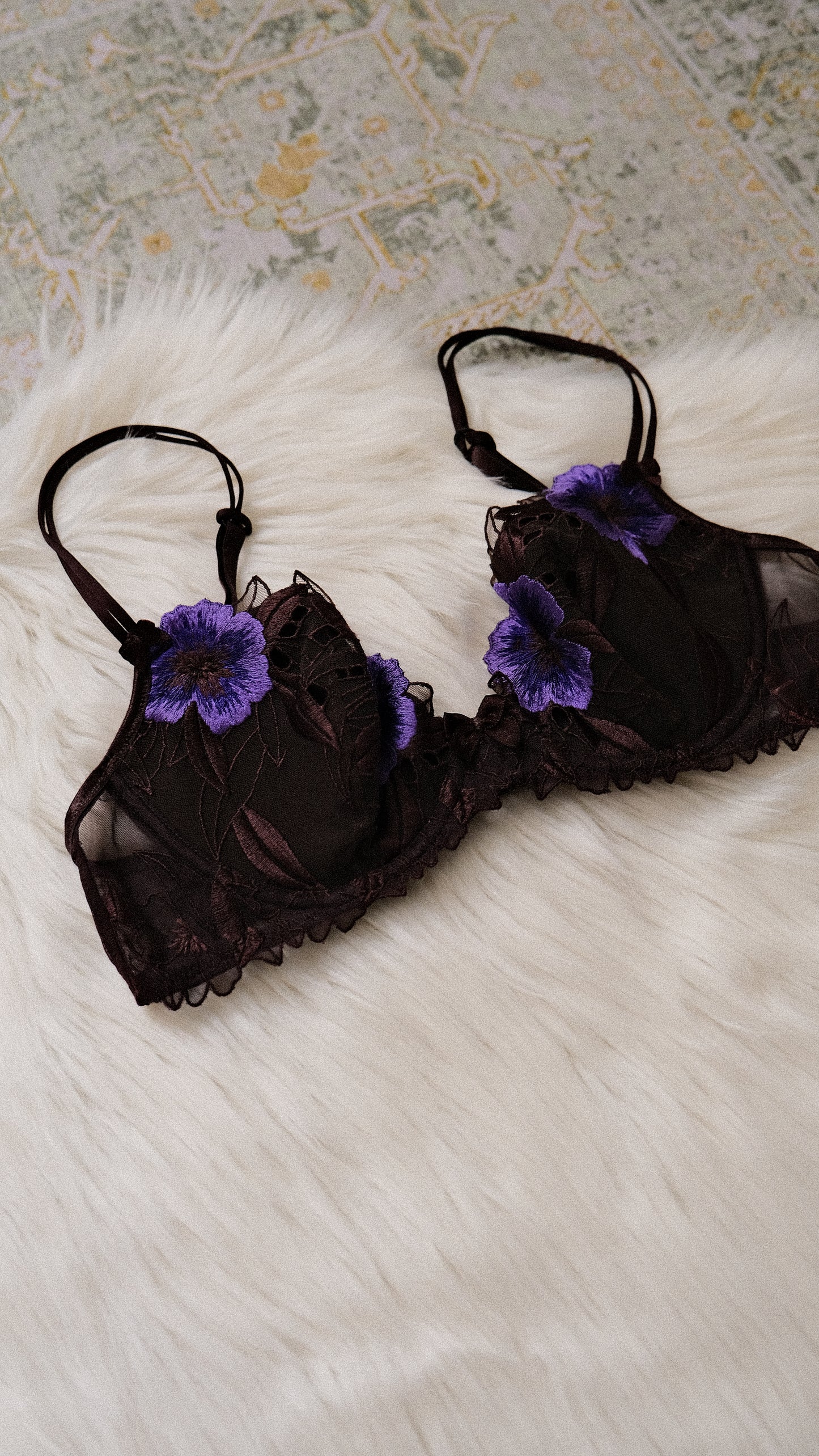 Vintage French Floral bra (75/34, B/C)