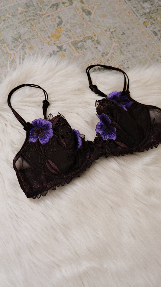 Vintage French Floral bra (75/34, B/C)