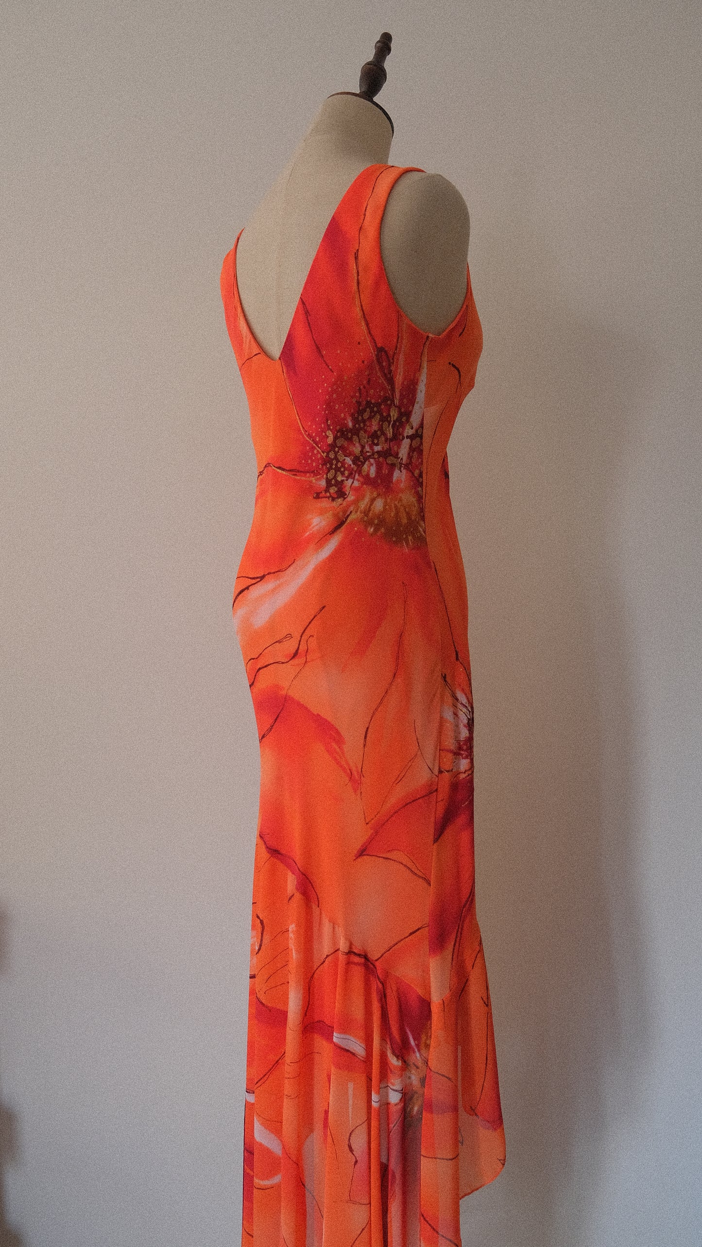 Vintage tropical floral dress (S-M)