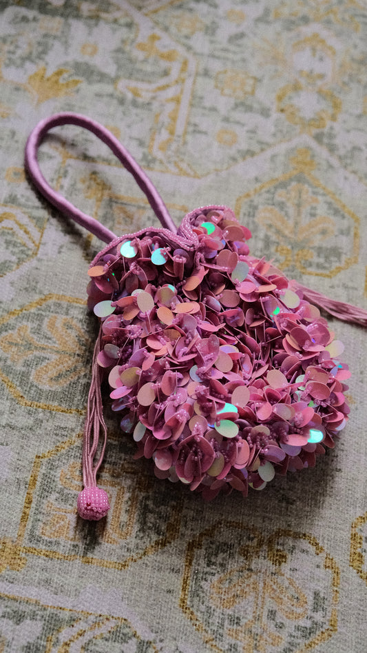 Pink Sequence pouch