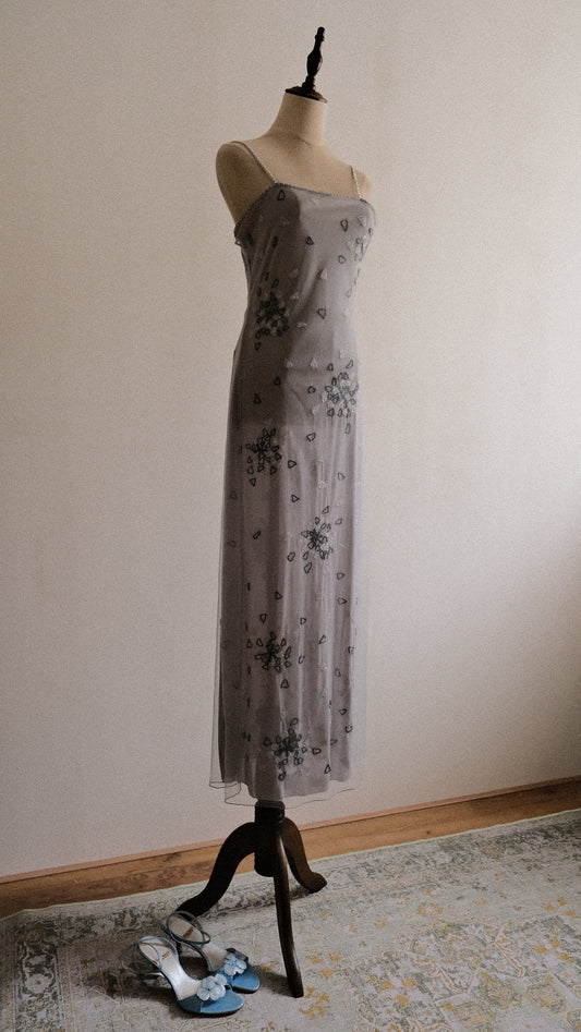 Dove Grey sheer dress (M-L)