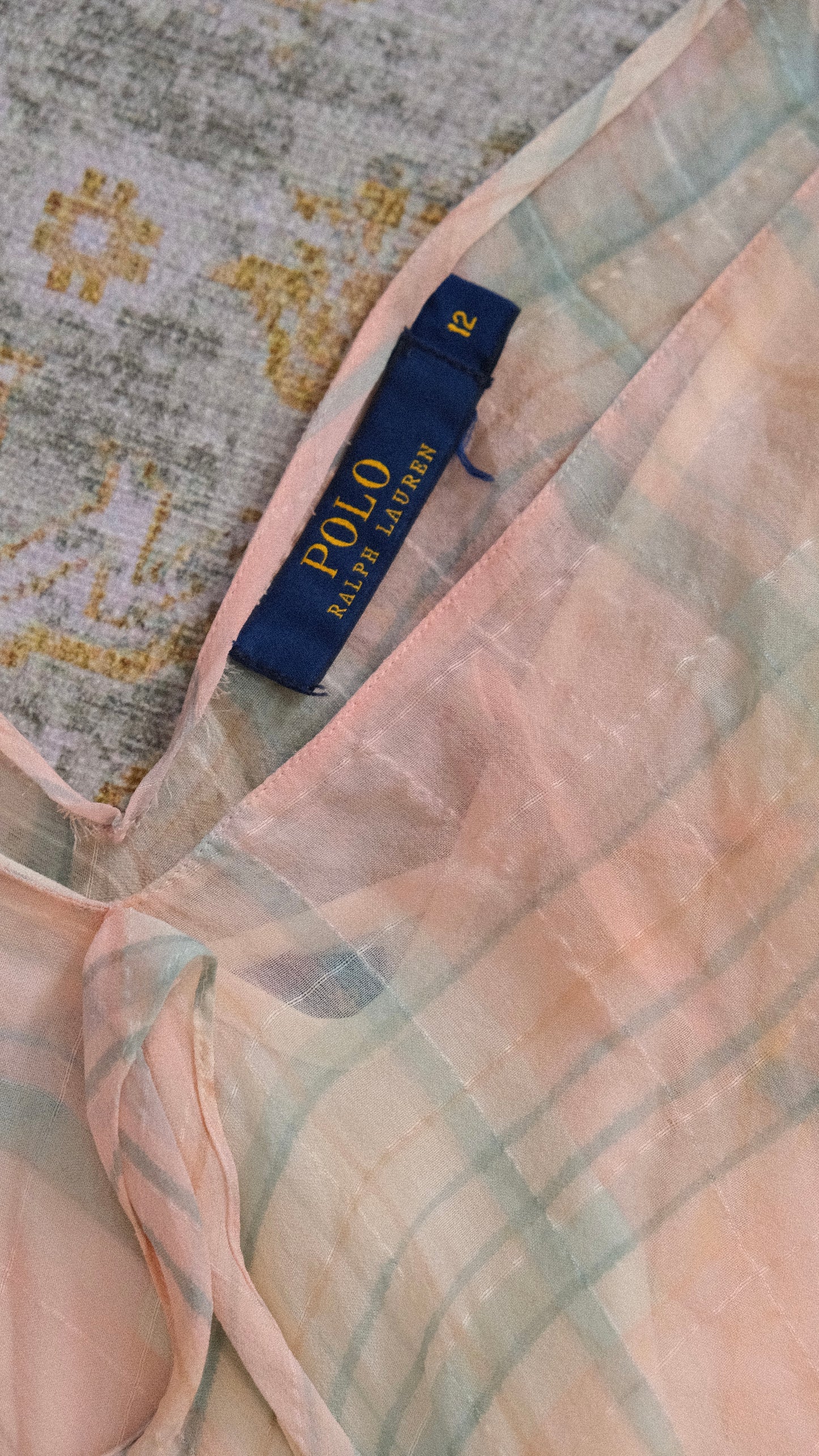 Vintage Polo Ralph Lauren soft pink plaid dress (S/M-M)