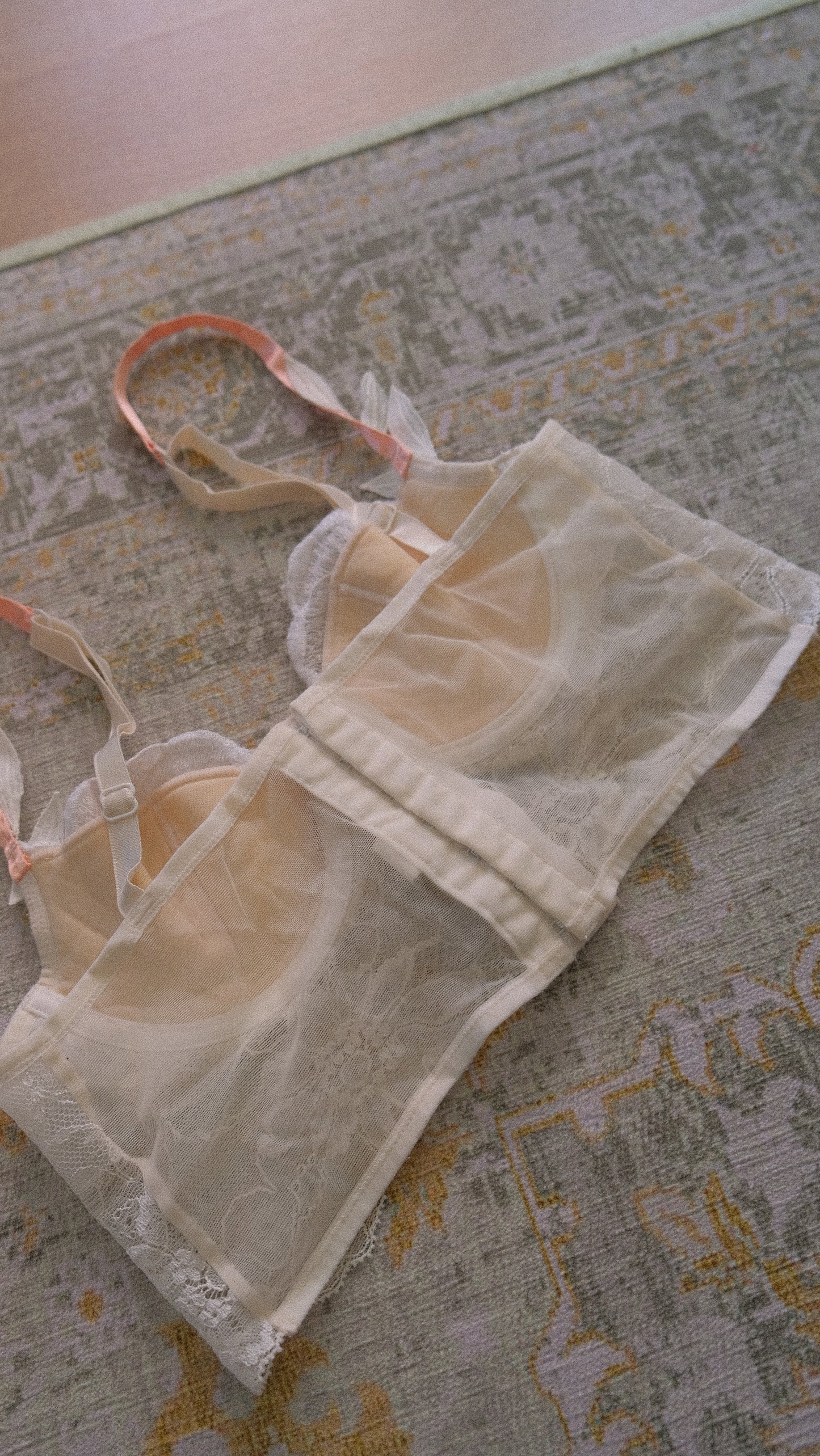 Vintage French floral cropped corset (70A/32A)