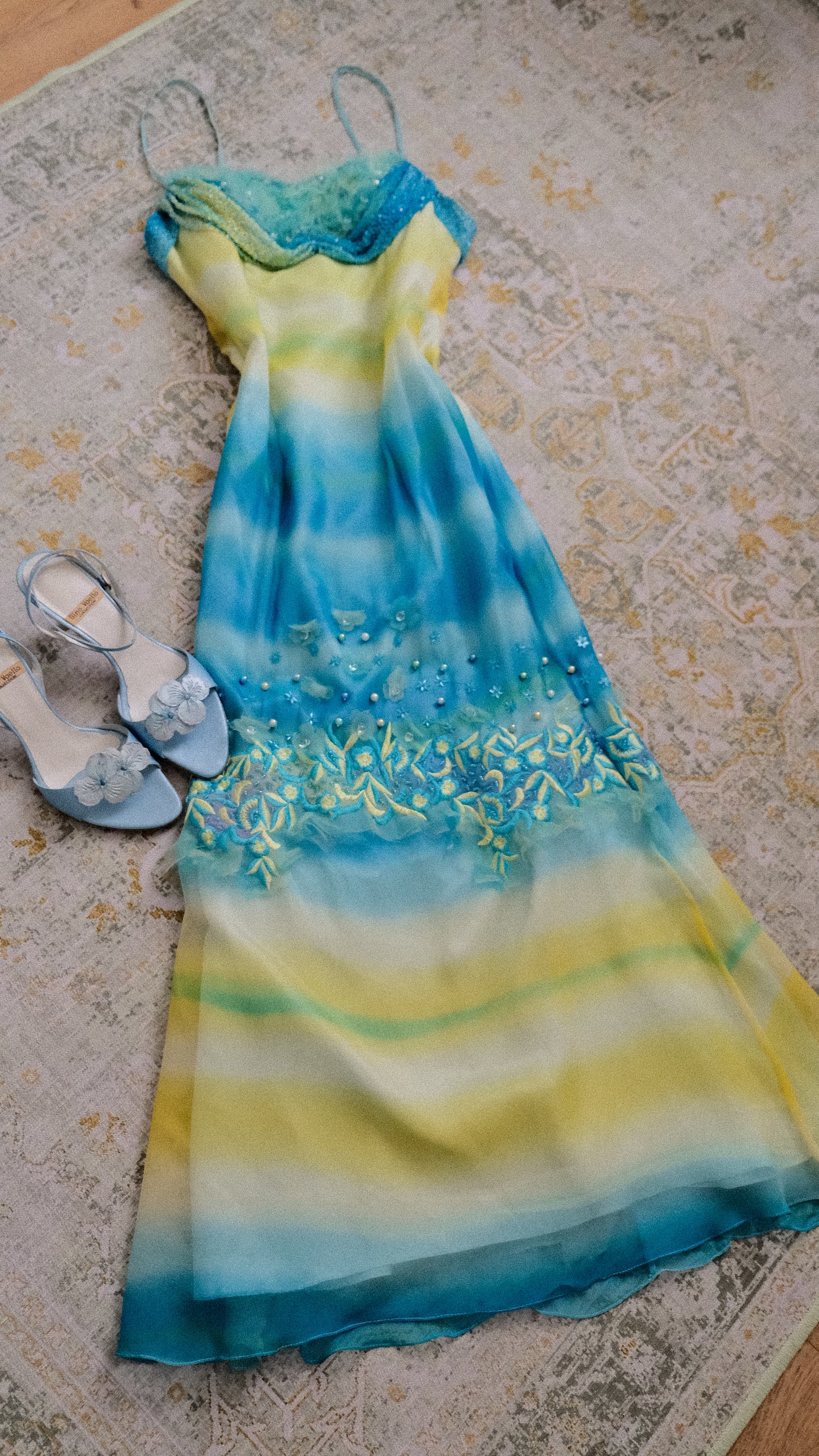 Ocean breeze cloud bustier dress (S, S/M)