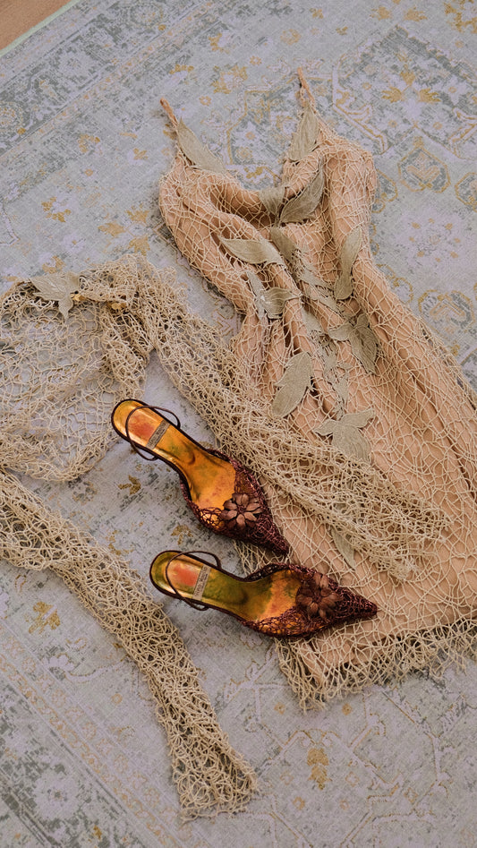 Draped in golden nets fairy 2 piece (S/M, M)