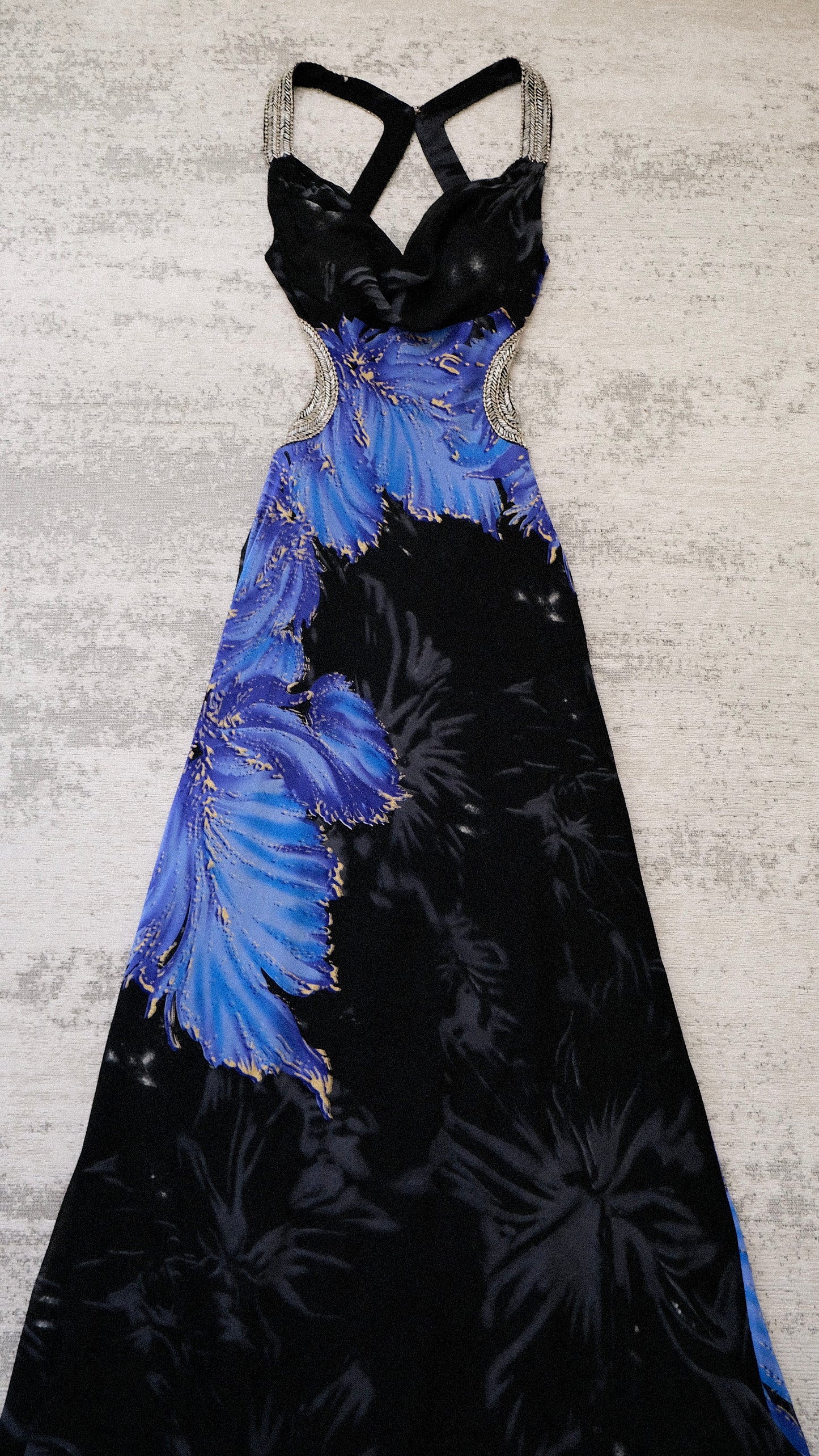 Deep-sea Floral dress (M, M/L)