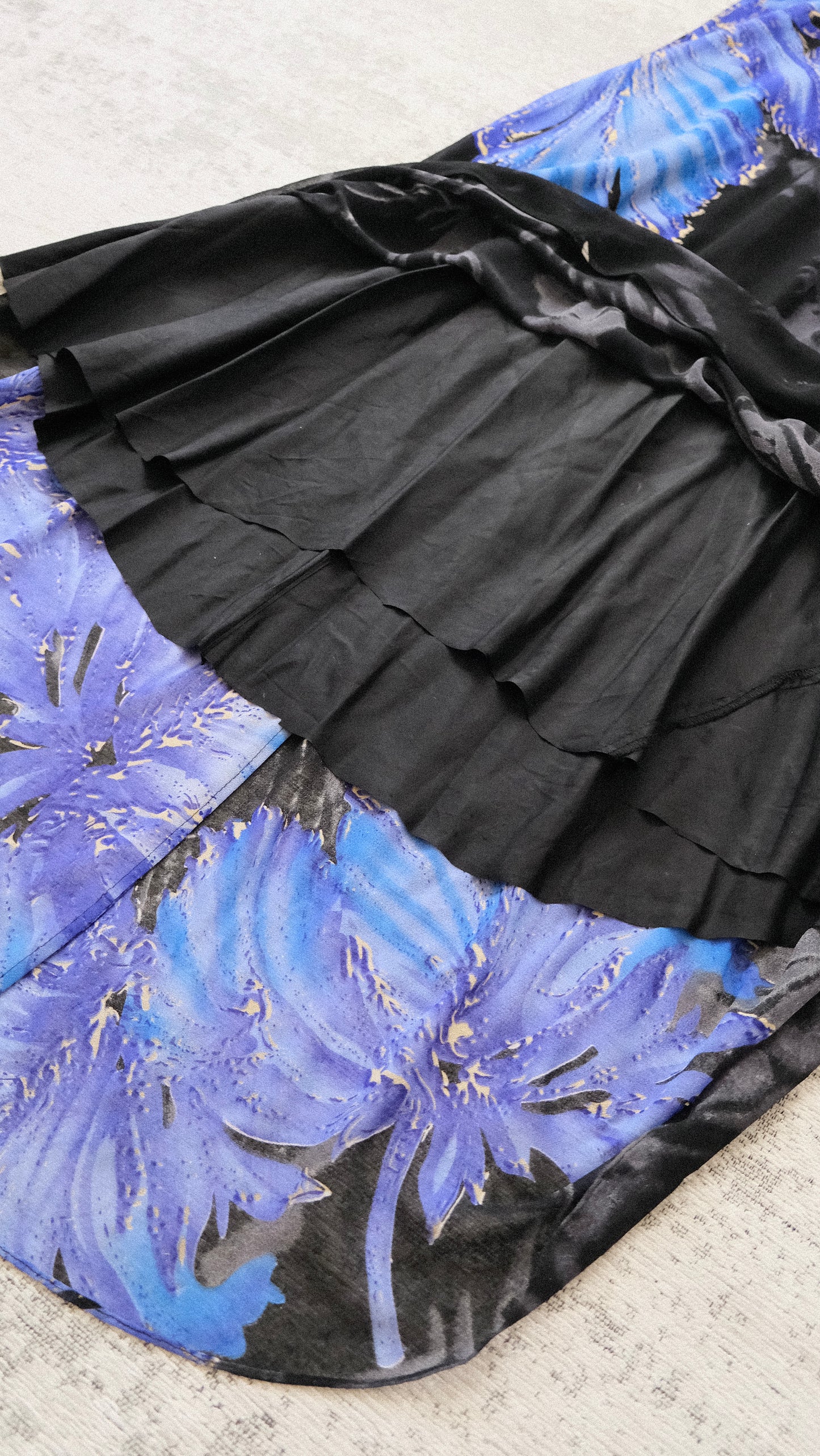 Deep-sea Floral dress (M, M/L)