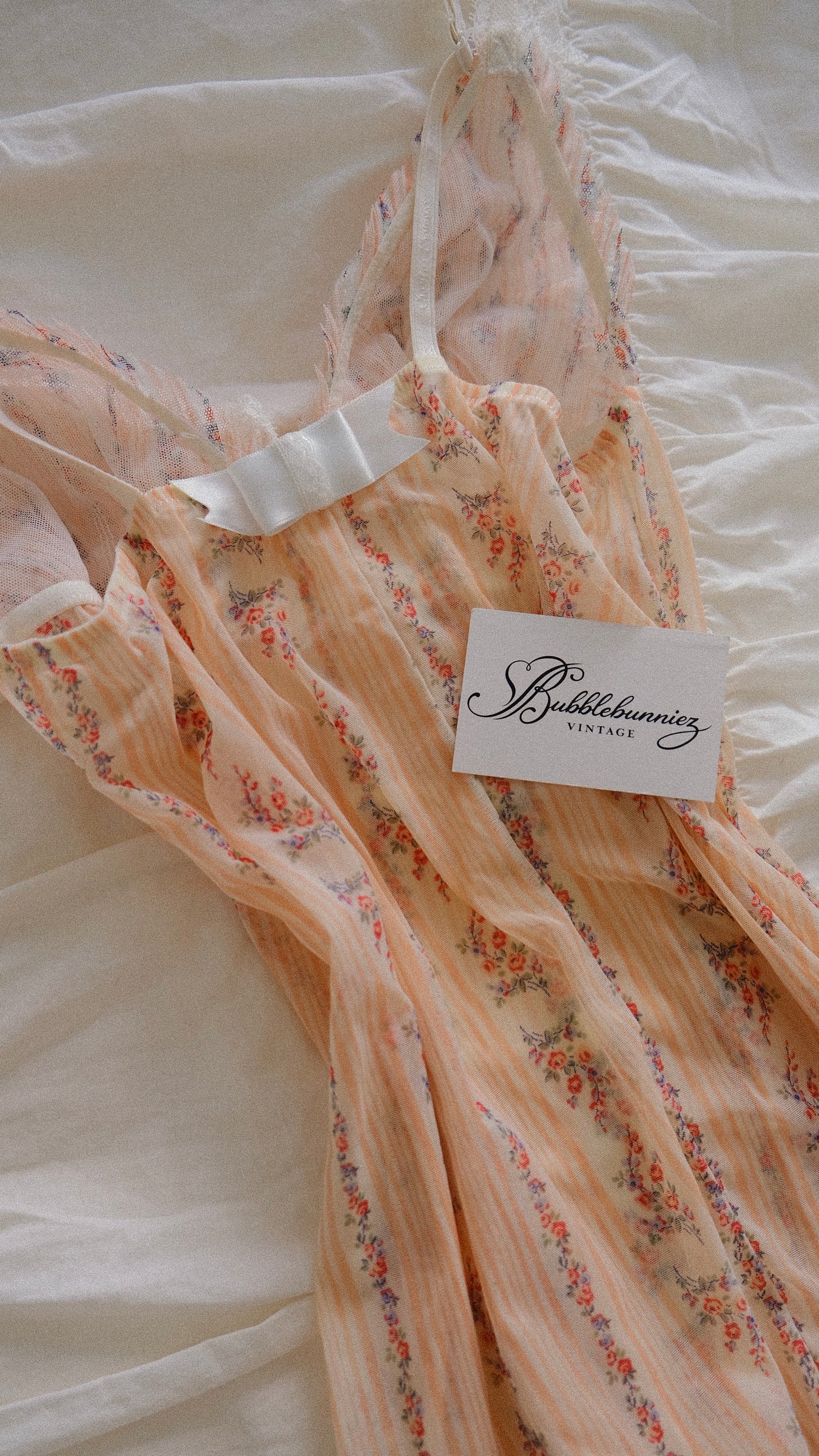 Vintage Chantal Thomass soft pink & floral babydoll (S-S/M)