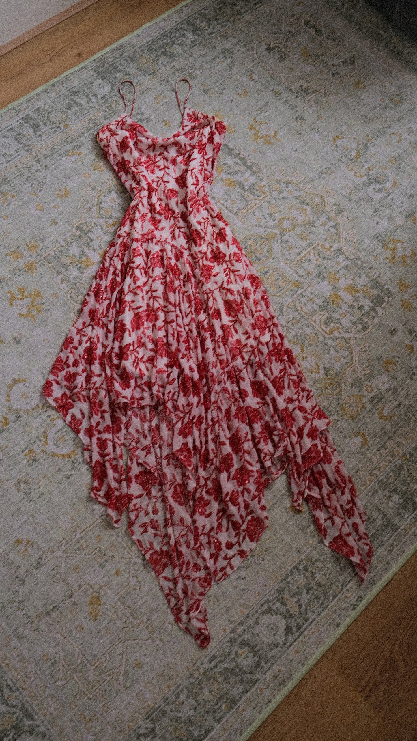 Kissed by red florals dress (M)