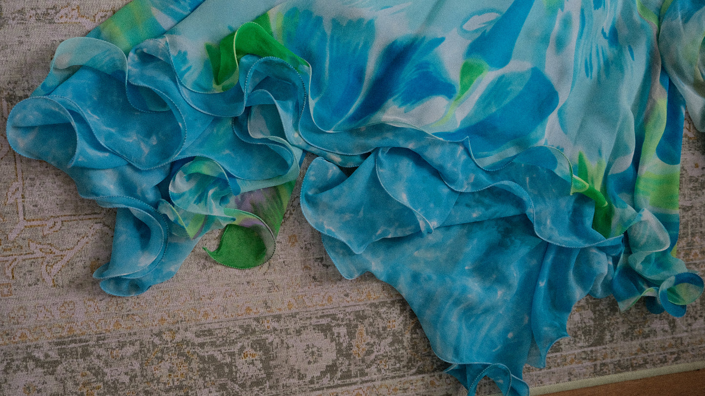 Oceanic Wave evening dress (M)