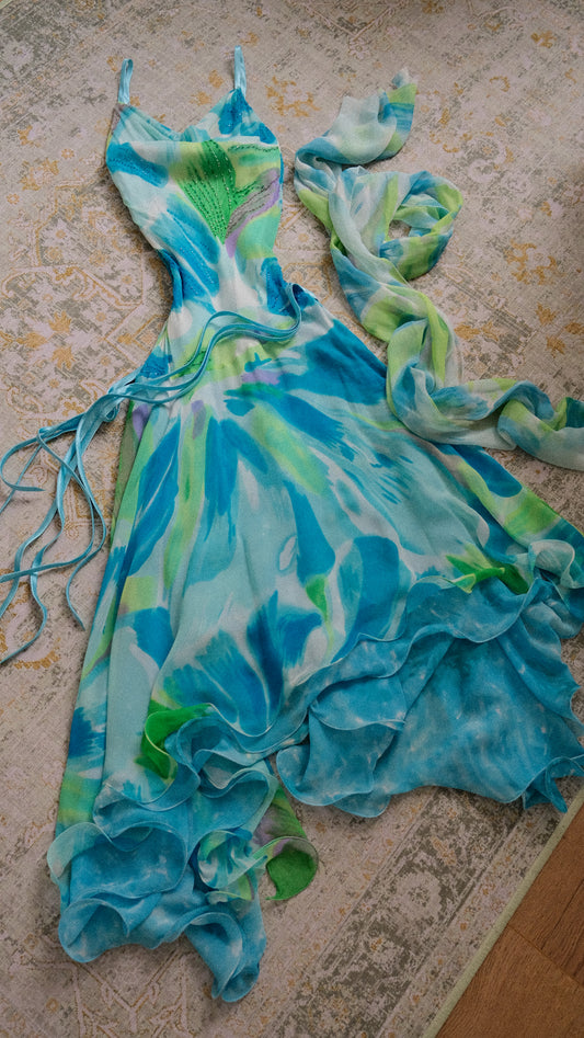 Oceanic Wave evening dress (M)