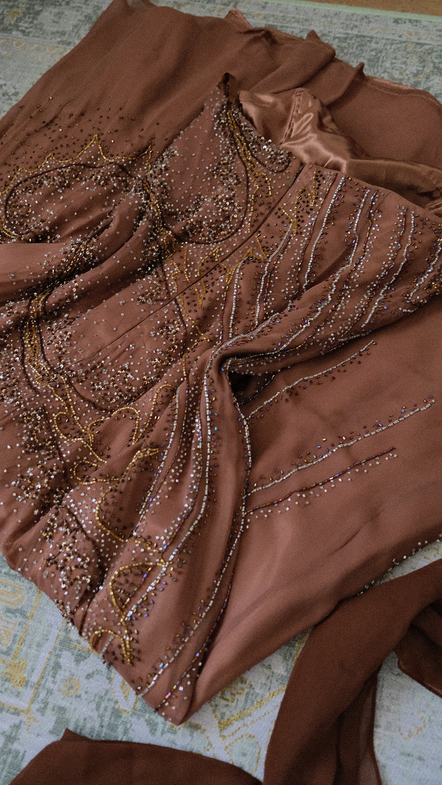 Vintage brown bustier dress (M)