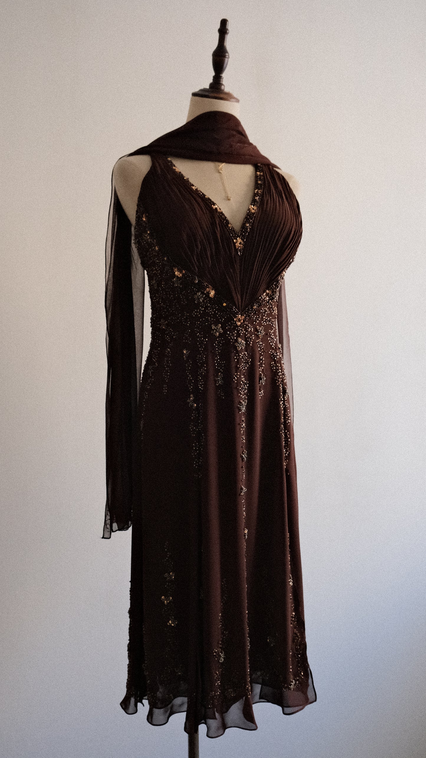 Dark brown cocktail dress (M)