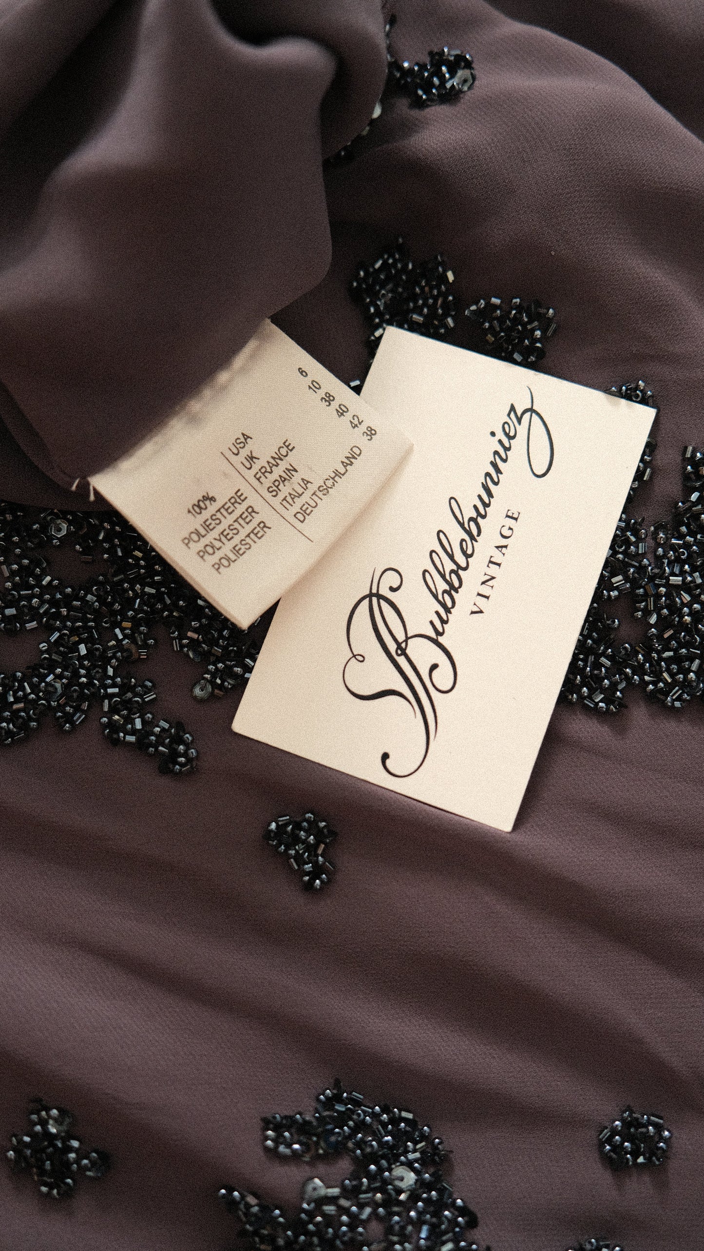 Vintage dove grey flutter dress (M)