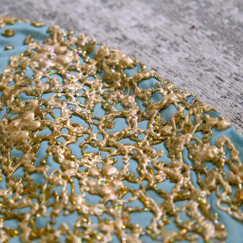 Aqua and gold mermaid dress (XS/S)