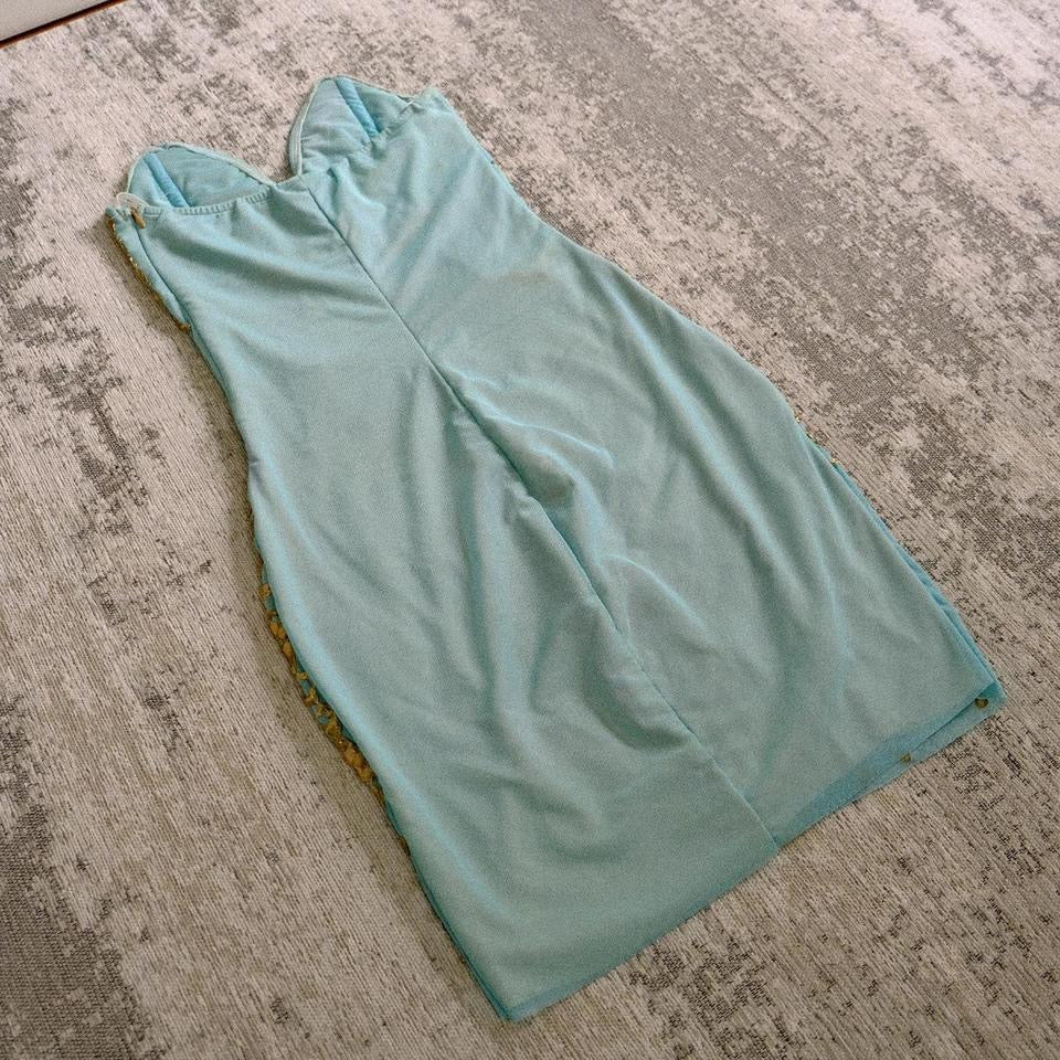 Aqua and gold mermaid dress (XS/S)
