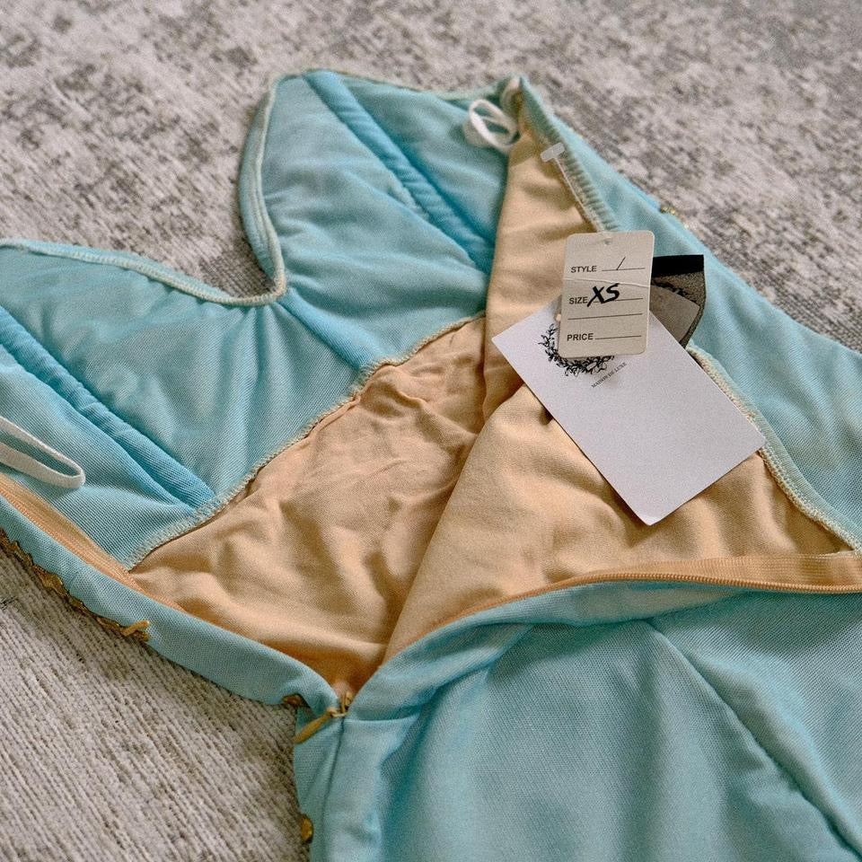 Aqua and gold mermaid dress (XS/S)