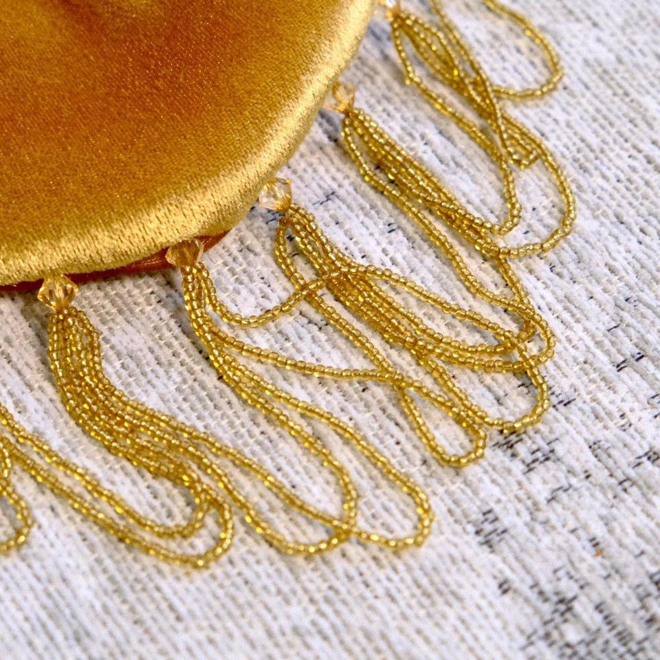 Golden velvet clutch