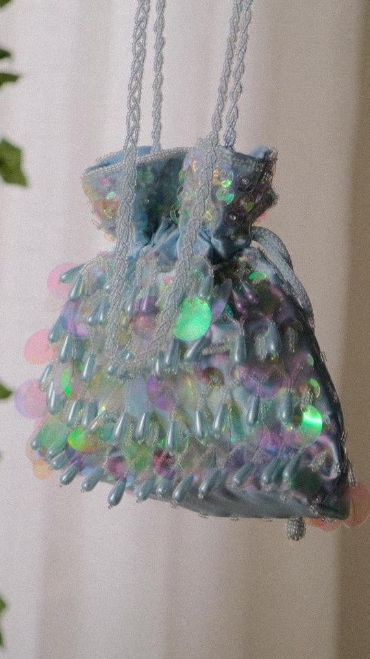 Shimmering tidepool pouch