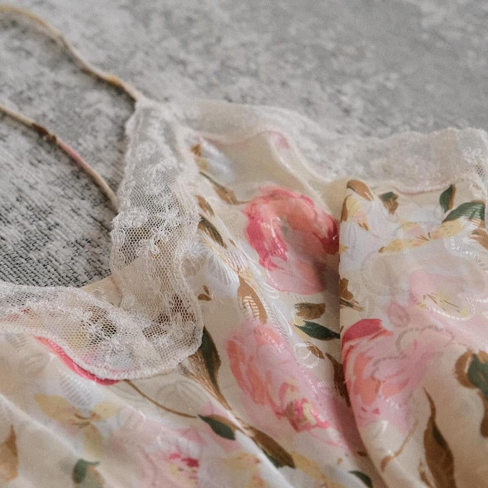 Soft blush and cream blossoms babydoll (M, M/L, L)