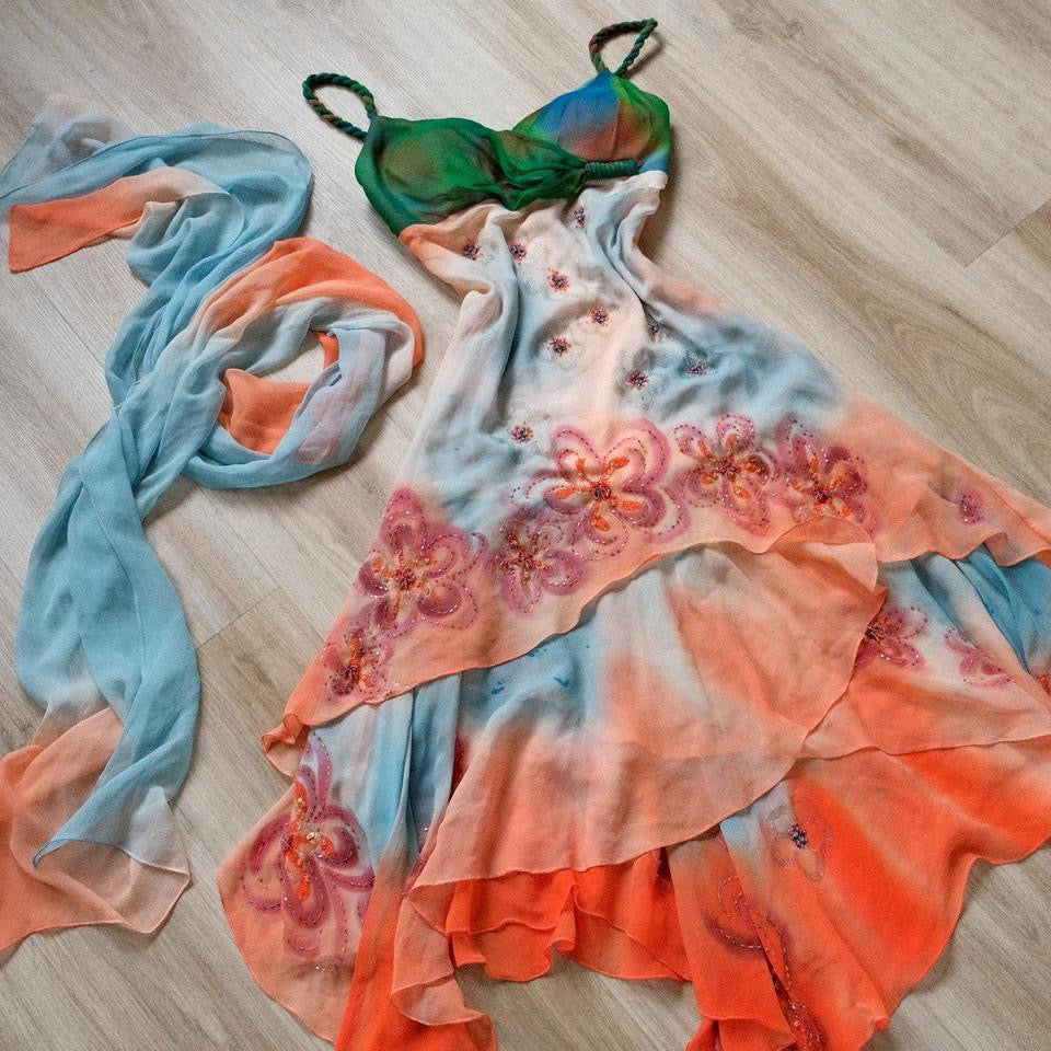 Sunset cascade dress (S/M)