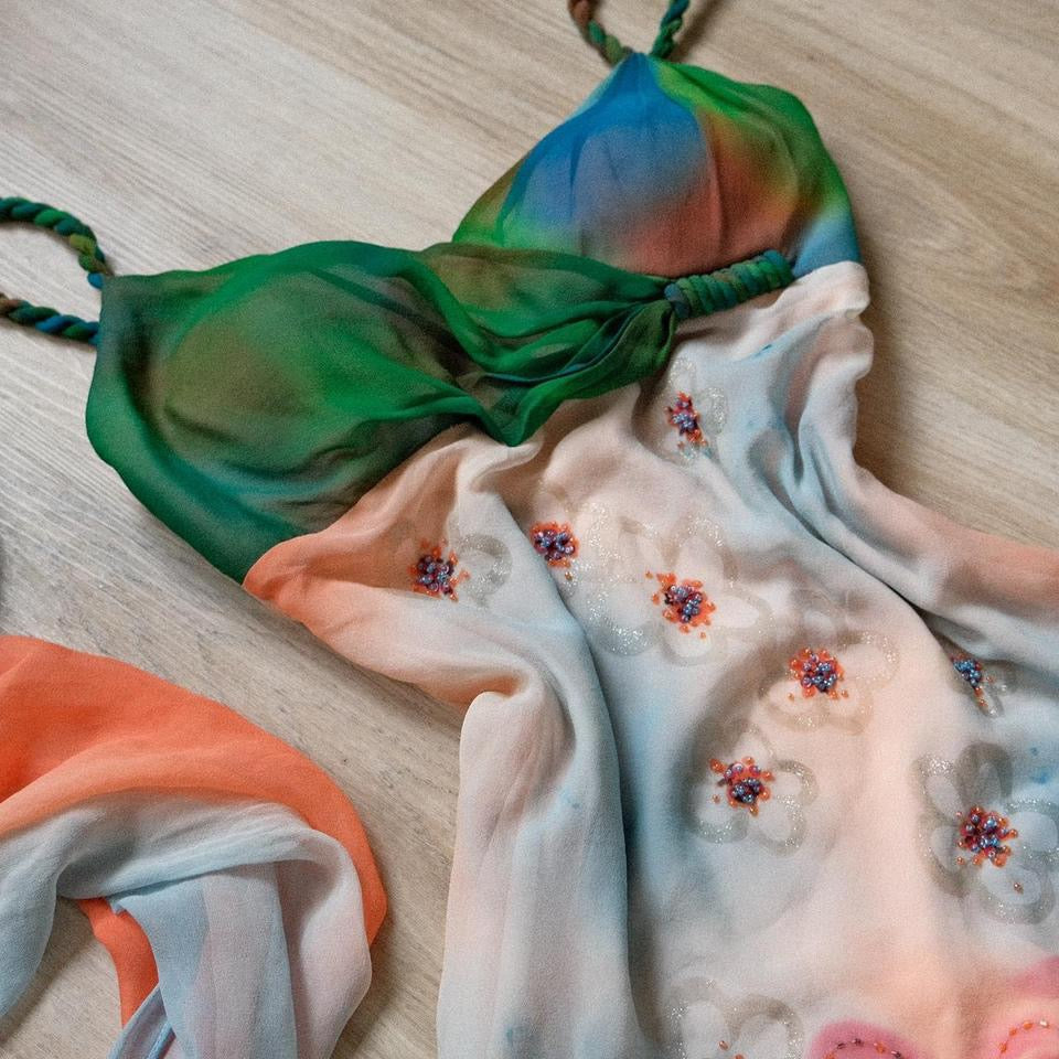 Sunset cascade dress (S/M)