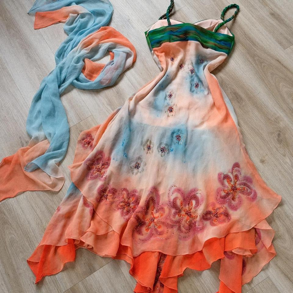 Sunset cascade dress (S/M)