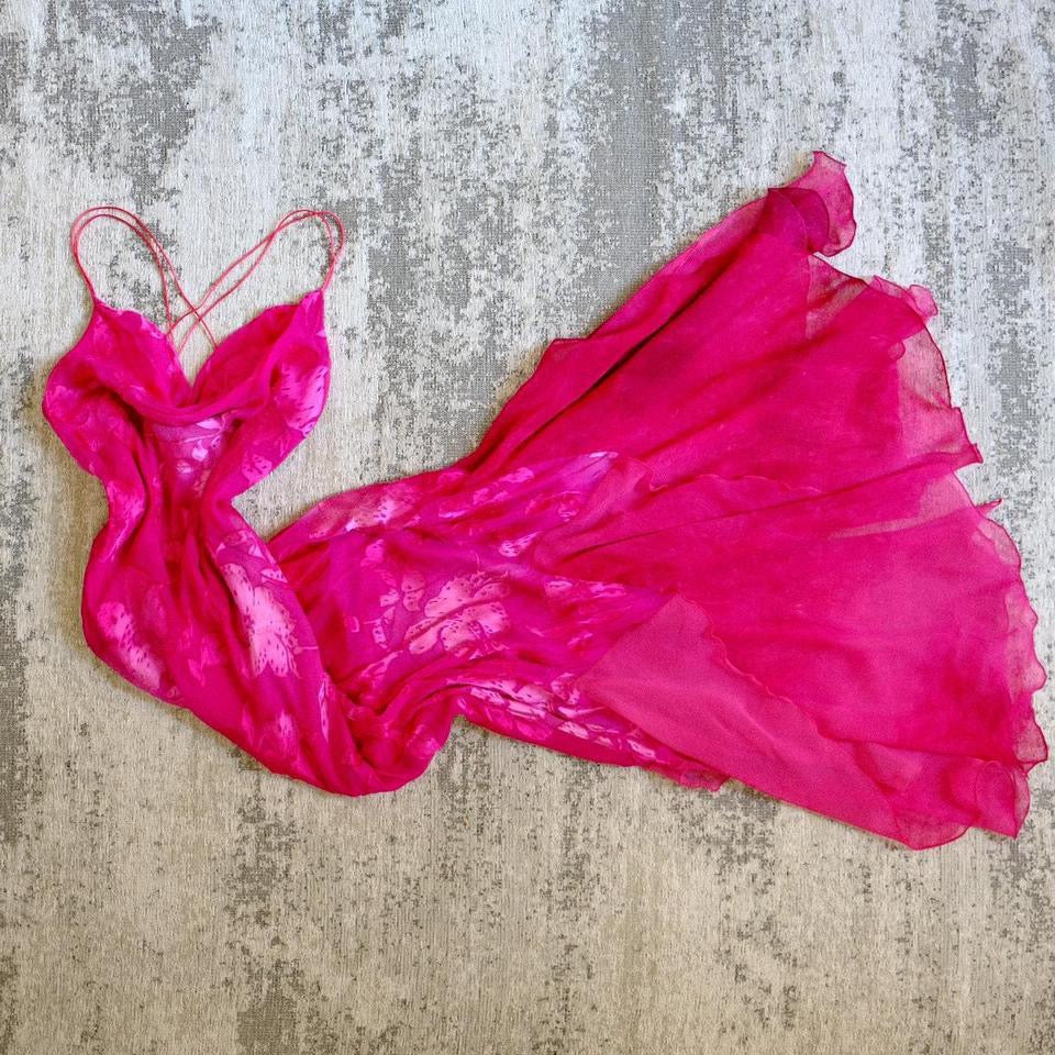 Hotpink floral fairy dress (S/M, M)