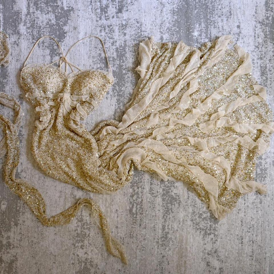 Washed ashore vintage mermaid gown (XS/S, S)