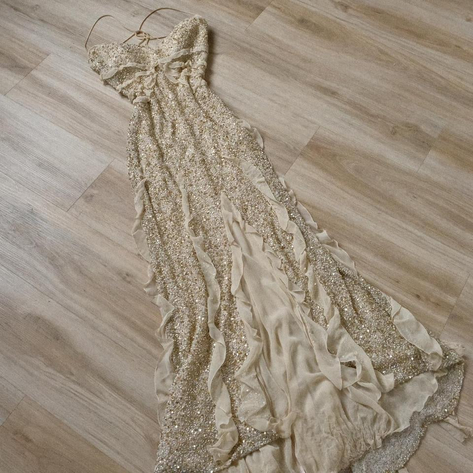 Washed ashore vintage mermaid gown (XS/S, S)