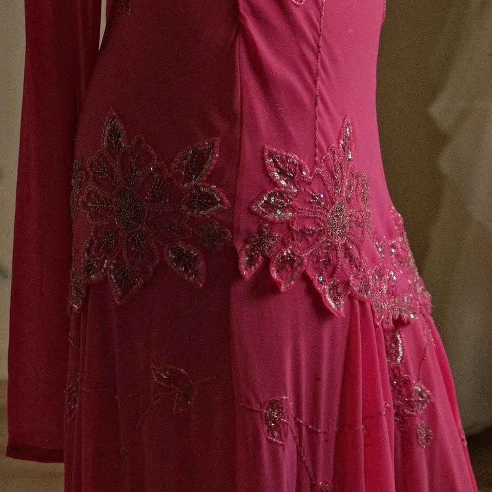Pink rose dress (S/M, M)