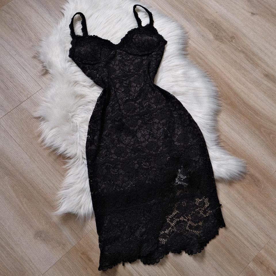 Black lace romance dress (S, S/M, M)