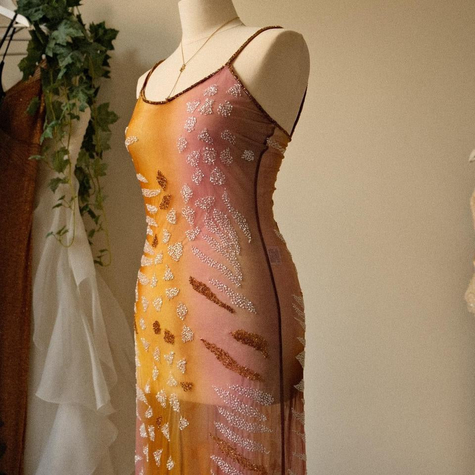 A sunset serenade mesh dress (M)