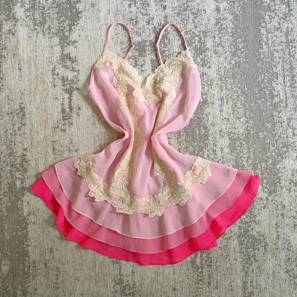 Barbiecore pink babydoll (M, M/L)